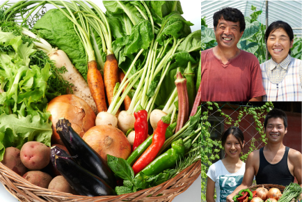 野菜と生産者の画像